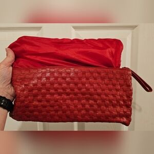 Avenue Elegant Red Woven Clutch EUC